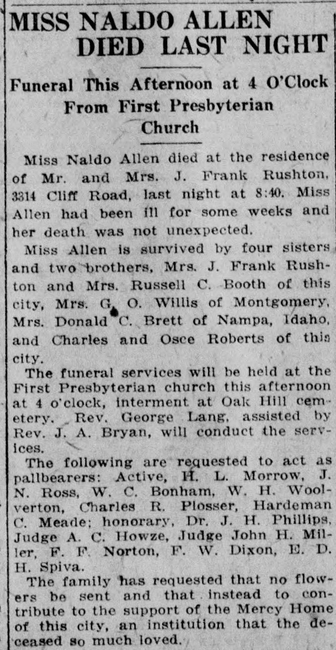 Naldo Allen obituary